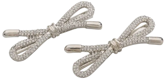 Hårspænde sløjfe og sten 2 stk. - sølv