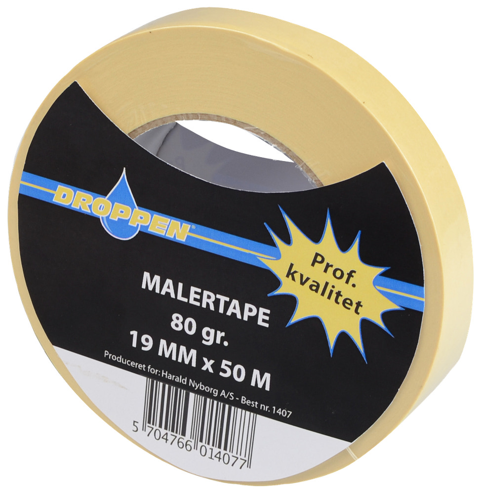 Droppen Malertape 19 mm x 50 m