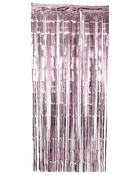 Lametta gardin 250 cm - Mat pink