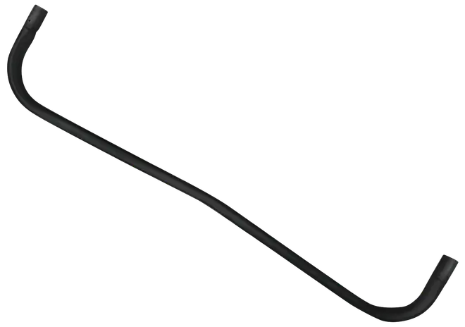 Sort metalstyr med let kurve i begge ender, designet til cykler. Mat finish, robust konstruktion, velegnet som erstatning eller opgradering af standard cykelstyr.