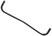 Svart metallstyre med lätt böjda ändar, designat för cyklar. Matt yta, robust konstruktion, passar som ersättning eller uppgradering av standardcykelstyre.