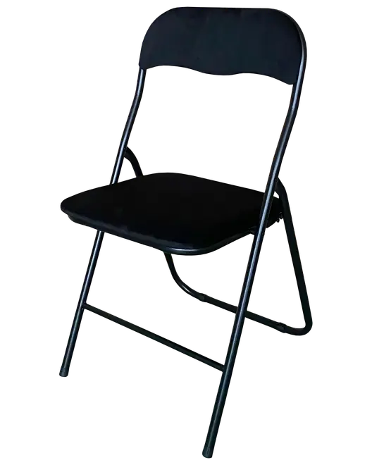 Klapstol med velourbetræk - sort