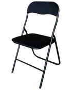 Klappstol med velourdyna - svart