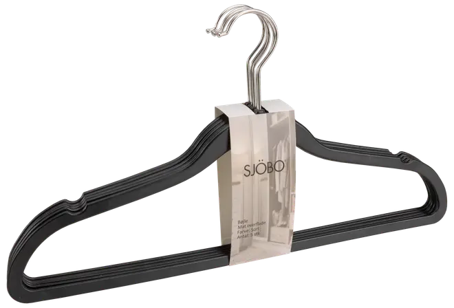 Plastbøjler sort 5-pak