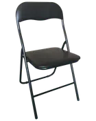 Klappstol svart PVC