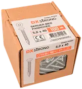 Träskruv kullrig 5,0 x 40 mm TX25 100 st.