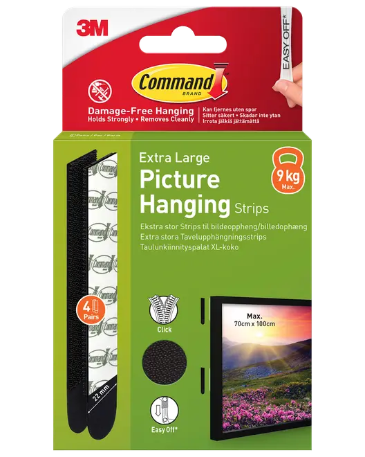 Command™ Strips Tavelupphängning - Svart XL