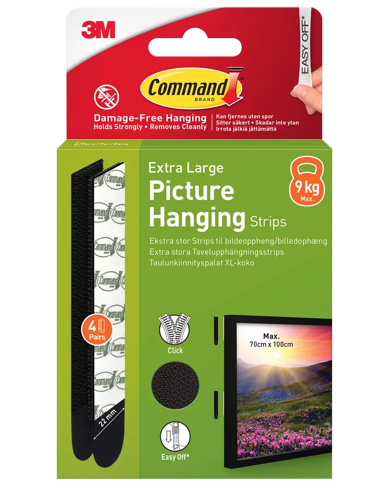 Command™ Strips Tavelupphängning - Svart XL