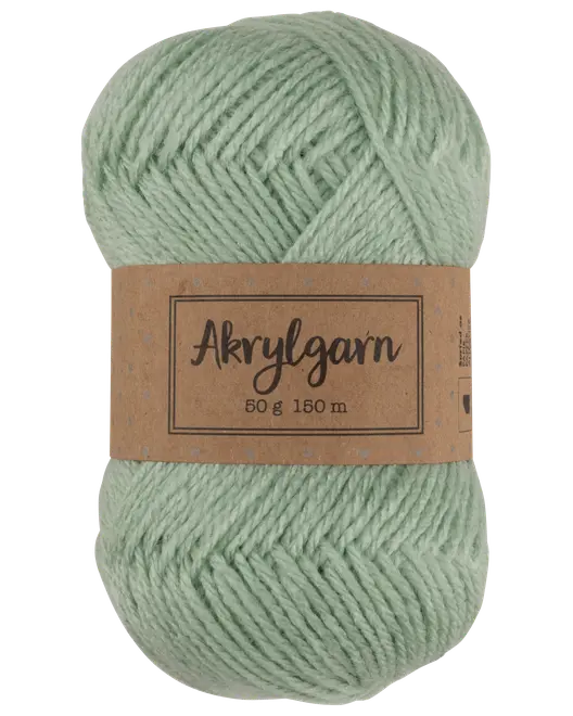 Akrylgarn 50 g - lysegrøn