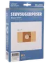 Förpackning med 5 Wasco Clean dammsugarpåsar, passar flera modeller. Kartongkrage med rund öppning för enkel montering. Produktnummer NR.4994. Blå och vit förpackning.