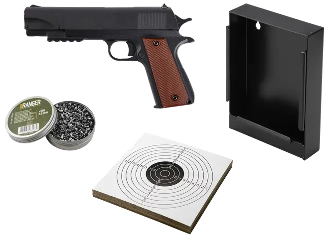 Luftpistol med tilbehør