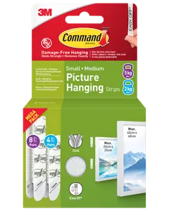 Command™ Strips Tavelupphängning - Vit S och M