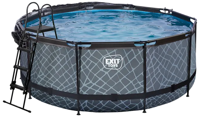 EXIT TOYS Pool Ø360x122cm med pumpe og skærm - Grå
