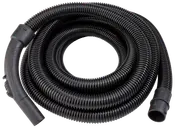 Fleksibel sort støvsugerslange med rillede overflade, ergonomisk håndtag i den ene ende og standardkobling i den anden. Passer til forskellige støvsugermodeller.