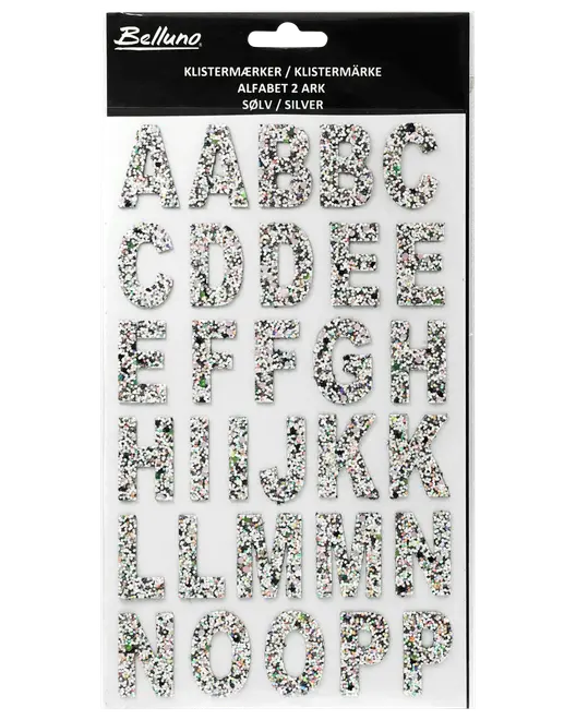 Klistermärken alfabetet - Silver