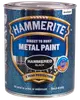 Hammerite sort metalmaling med hamret finish, direkte på rust, 8 års beskyttelse, vandafvisende, hurtigtørrende, ingen grunding nødvendig, egnet til udendørs metaloverflader.