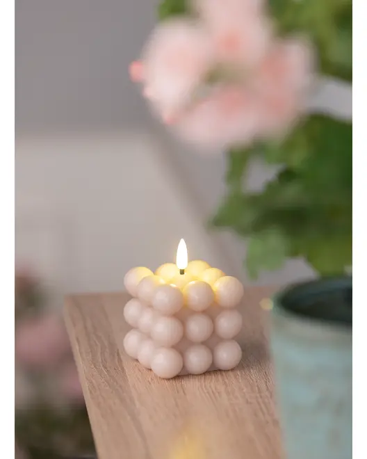 Led-Bubbelljus Beige 7,5 Cm