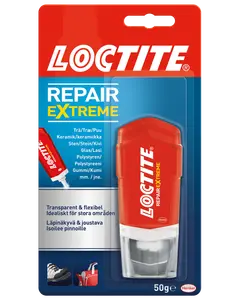 Loctite Repair Extreme lim, 50g tube. Transparent og fleksibel lim til træ, keramik, sten, glas, polystyren, gummi. Ideel til store overflader og forskellige reparationer.