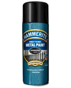 Hammerite Direkte på Rust Metal Maling spraydåse, hamret sort finish, 8 års beskyttelse, til metaloverflader, ingen grunding nødvendig, hurtigtørrende, 400 ml.