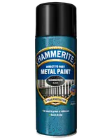 Hammerite Direkte på Rust Metal Maling spraydåse, hamret sort finish, 8 års beskyttelse, til metaloverflader, ingen grunding nødvendig, hurtigtørrende, 400 ml.