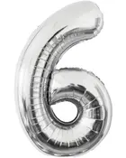 Folieballon Sølv 86 cm - Nr 6