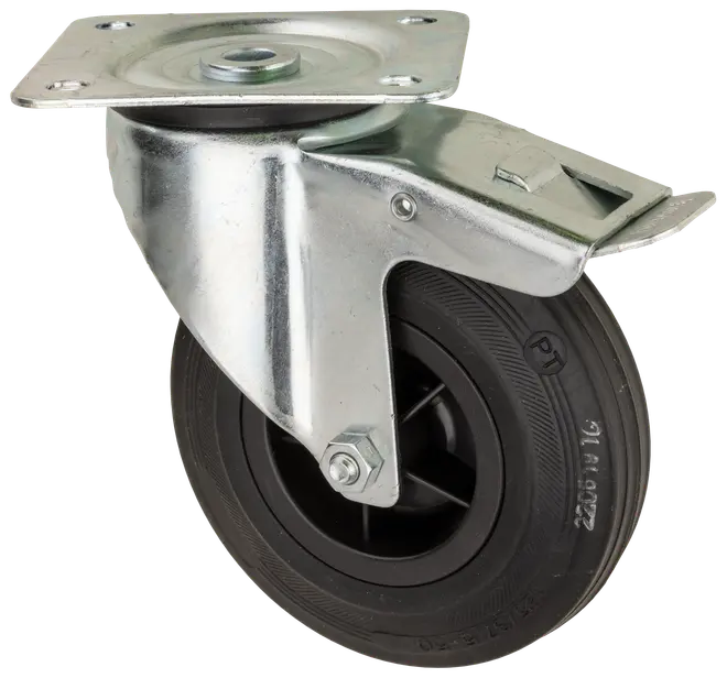 Tente Hjul 125 mm - drej med bremse