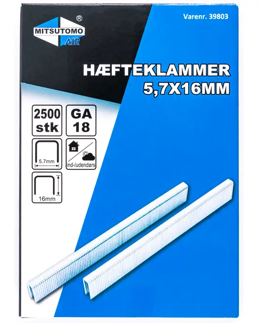 Mitsutomo Air häftklamrar 5,7 x 16 mm 2500 st.