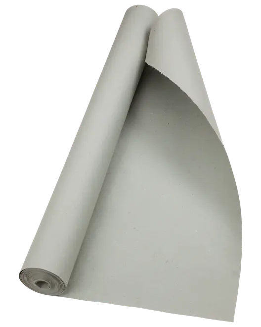 Stor rulle enfärgad, ljusgrå tapet med slät, matt yta. Passar för väggbeklädnad eller pyssel. Mönsterlös och lätt att skära till önskad storlek.