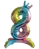 Folieballon Regnbue med krone 70 cm - Nr 8