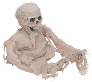 Halloween Mumie sittande H. 32 cm med ljus och rörelse