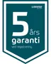 Eeese air care produkt med 5 års garanti vid registrering, visas på en sköldformad teal badge med vit text och logotyp.