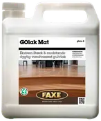 FAXE GOlak Mat er en vandbaseret, ekstremt stærk og modstandsdygtig mat gulvlak til trægulve. Leveres i plastdunk med håndtag og skruelåg.