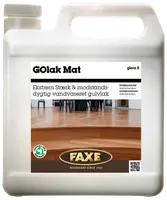 FAXE GOlak Mat er en vandbaseret, ekstremt stærk og modstandsdygtig mat gulvlak til trægulve. Leveres i plastdunk med håndtag og skruelåg.