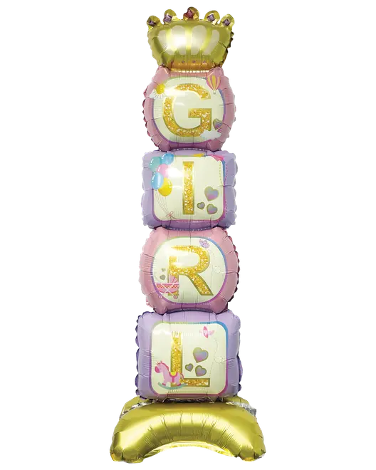Folieballon på fod 83 cm - "Girl"