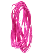 Lys pink syntetisk hårforlængelse i et løst bundt.