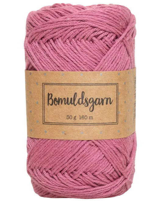 Bomuldsgarn 50 g - mørk rosa