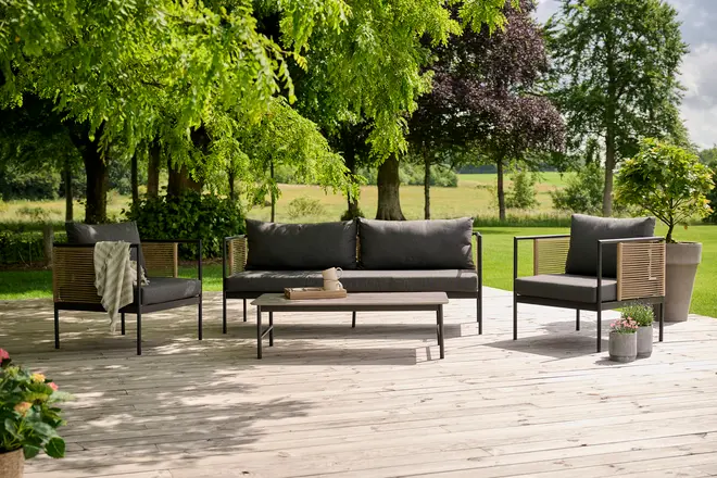 Sofasæt NANA 4 dele - Sort/grå