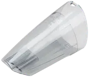 Transparent plaststøvbeholder til håndstøvsuger. Konisk design, let aftageligt låg og klar konstruktion for nem overvågning af støvniveau. Passer til udvalgte støvsugermodeller.