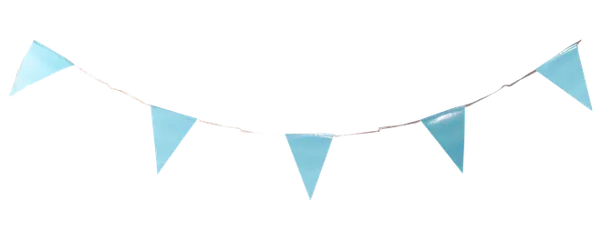 Girlang med vimplar 4 m ljusblå