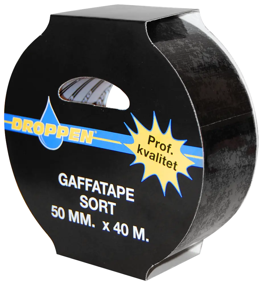 Droppen Gaffatape 50 mm x 40 m - sort