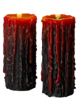 Blockljus svart med blod 2-pack