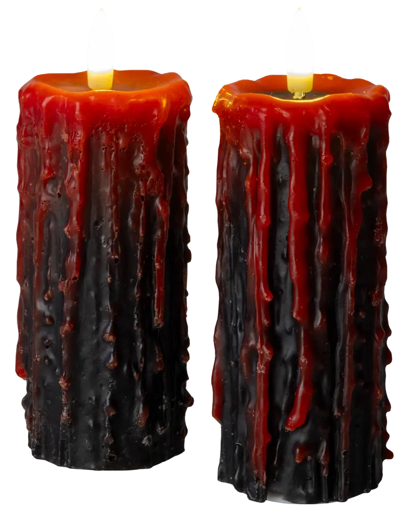Blockljus svart med blod 2-pack