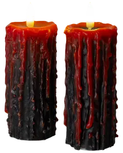 Blockljus svart med blod 2-pack