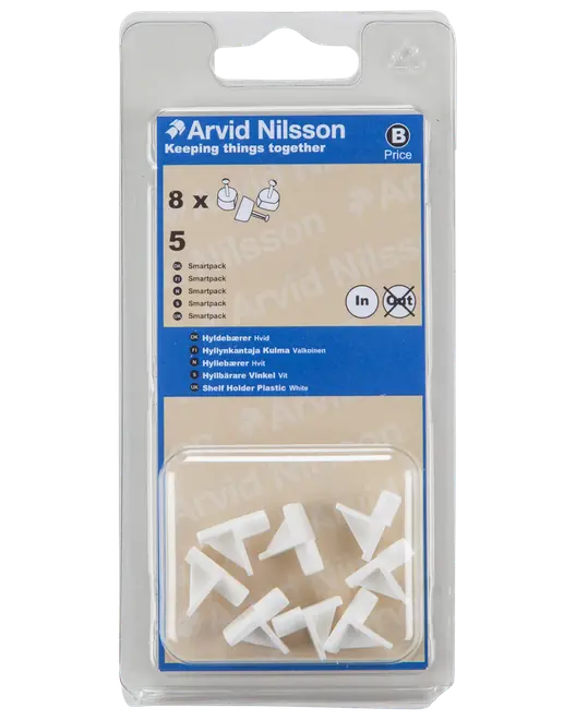 Vinkelhyldebærer Ø5 mm 8-pak - hvid