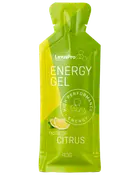 Limegrøn LinusPro energigel-sachet med citrussmag, high performance energimærke og 40 g emballage.