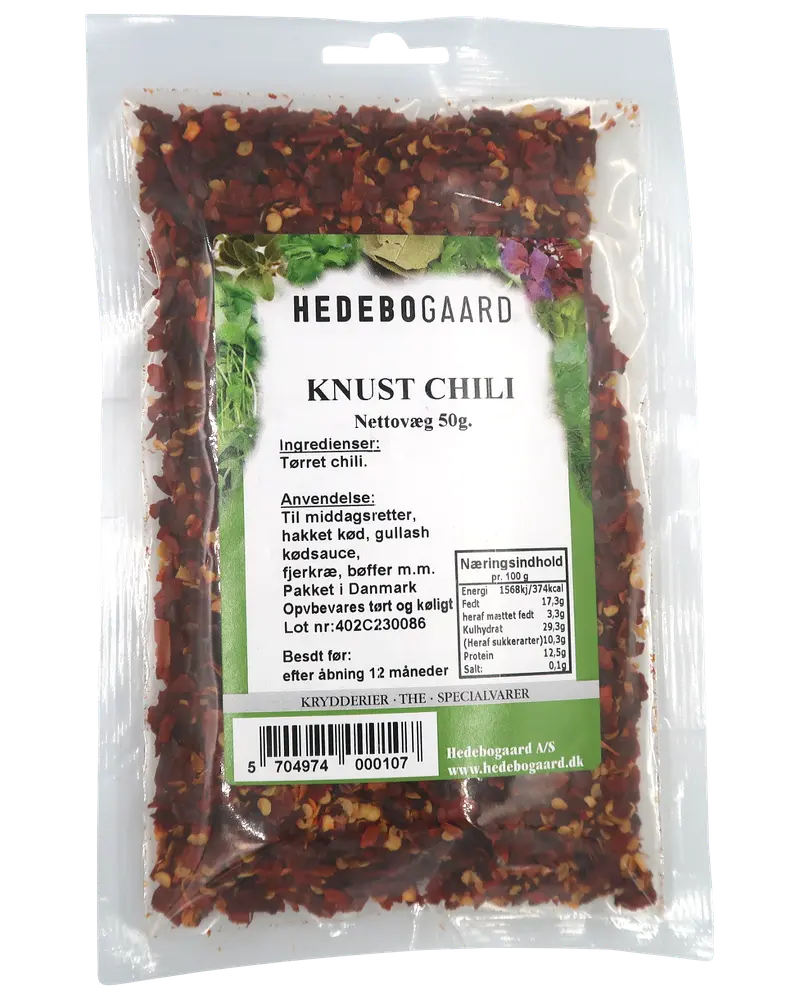 Hedebogaard Krydderi - Chili knust 50 g