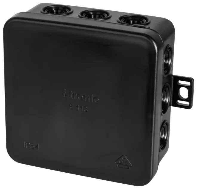 Forgreningsdåse sort 85 x 85 mm