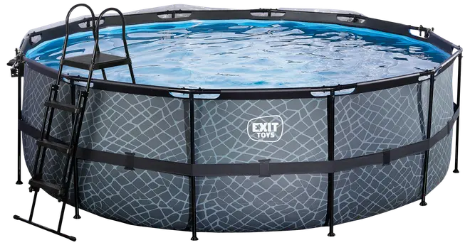 EXIT TOYS Pool Ø427x122cm med pumpe og skærm - Grå