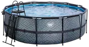 EXIT TOYS Pool Ø427x122cm med pumpe og skærm - Grå