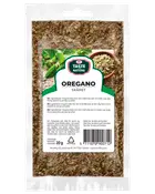Klar plastpåse med 20g torkad, skuren oregano. Framsidan har etikett med produktnamn, varumärke (Taste Nature), ingredienser och användningsinstruktioner på flera språk.